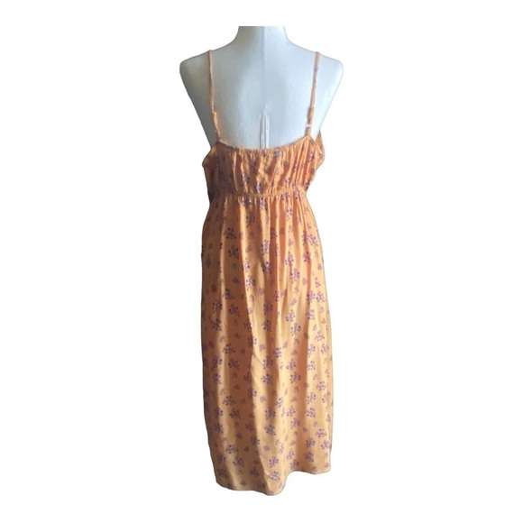 BLUSH-ORANGE FLORAL MIDI DRESS-SIZE XL - Picture 6 of 9